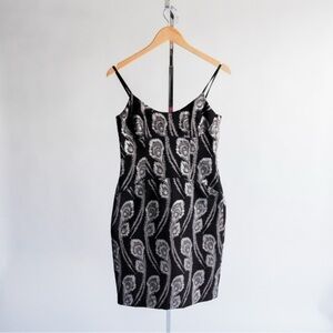 TRINA TURK Black and Silver Mini Dress Size 4​